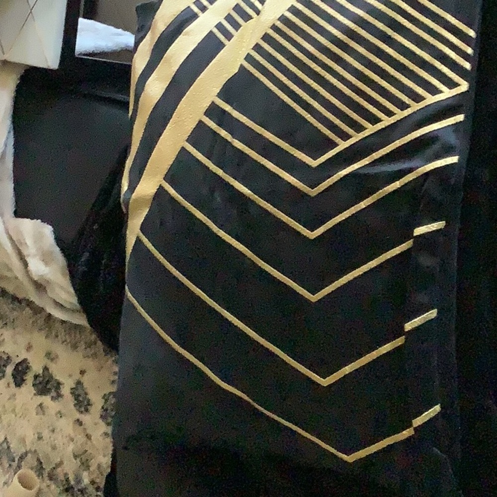 Black Velvet and Gold foil 18x18 pillows covers Set of 2